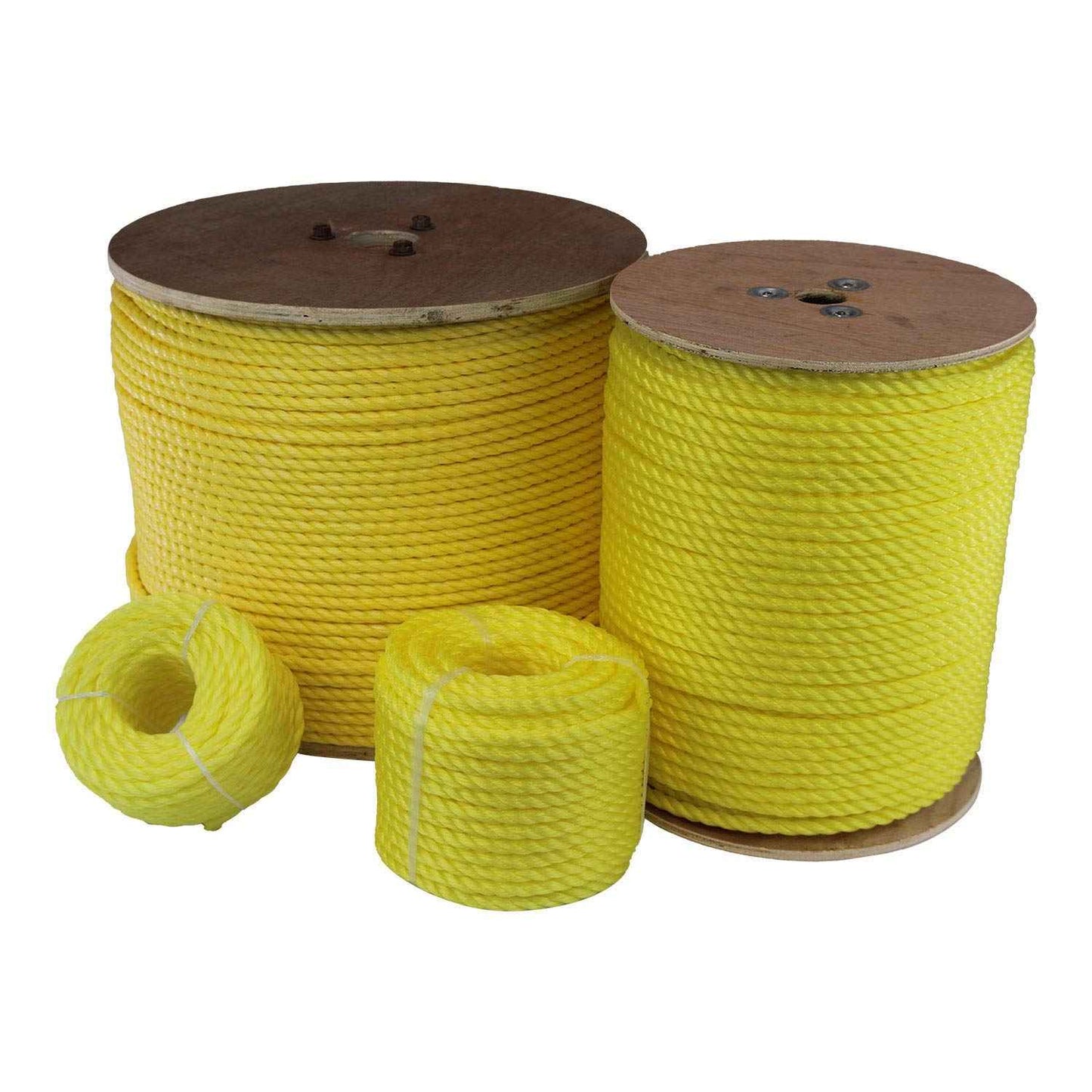 ATERET 3/8 Inch x 600 Feet Twisted 3-Strand Yellow Polypropylene Rope I 2,430 lbs. Tensile Strength I Lightweight & Heavy-Duty Synthetic Cord for DIY Projects, Marine, Commercial Use (3/8" x 600')
