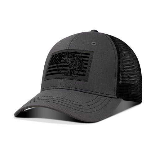 Fishing Hat for Men, Bass Fish Flag Trucker Hat for Dad Husband Grandpa Birthday Gifts Adjustable Mesh Baseball Cap