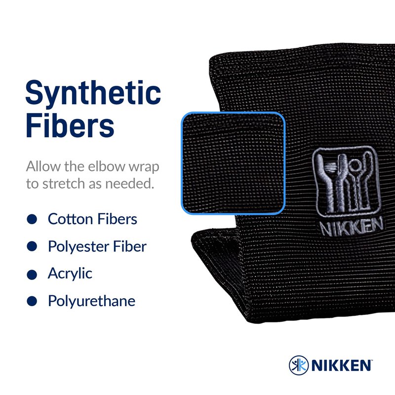 Nikken KenkoTherm - Elbow Wrap Large 1833 - Golf, Tennis, Gym Support Band for Men and Women - Contoured Fit, Sports and Hand Washable