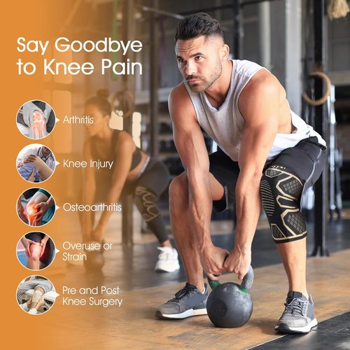 **Skiennix Copper Knee Braces - Medical Grade Compression Sleeves for Pain Relief | 2-Pack, 2XL**