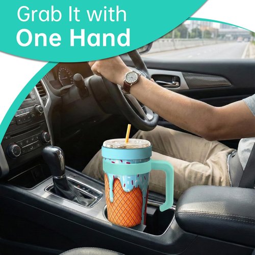 30 oz Tumbler Handle for Frost Buddy Togo Buddy, Anti Slip and Easy to Carry Travel Mug Grip for Frost to Go Buddy Tumbler, Suitable for Driving, Outdoor & Office Use (Lake Blue)