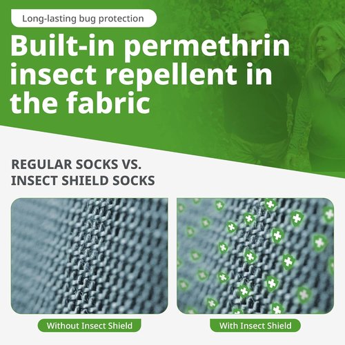 Insect Shield Midweight Hiking Socks - Permethrin Bug Repellent Protection for Men & Women
