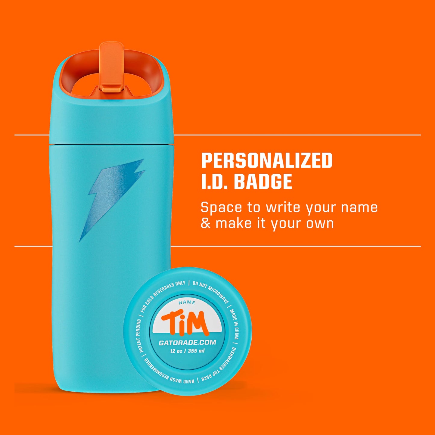Gatorade Kids' Rookie Metal Water Bottle, 12oz, Stainless Steel Bottle, Double-Wall Insulation, Vacuum Insulated, Thermo Mug (Pack of 6)