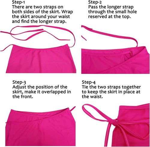 JadeRich Women's Wrap Skirt Bikini Cover-Up - Stylish Overlapped Side Tie Design | Beach Swimwear