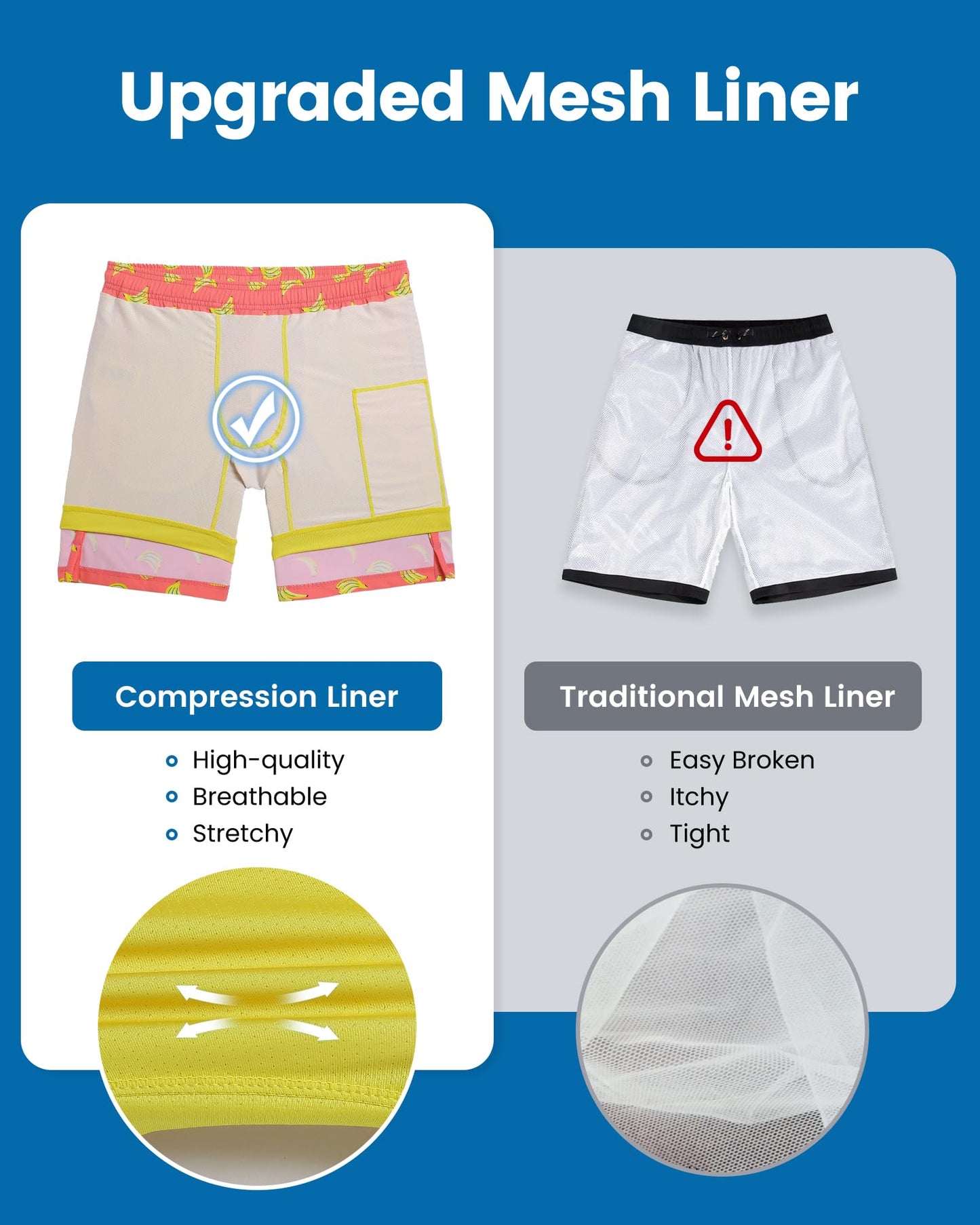 maamgic Mens Swim Trunks with Compression Liner 7 Inch Inseam Mens Bathing Suit Quick Dry Swimming Trunks Swimsuit Ox Head Green White Medium