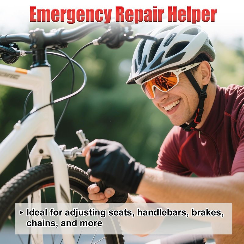 MEIAGO Bike Repair and Maintenance Tool, Bicycle Multi-Tool Kit,13-in-1 Mini Ratchet Wrench Set, Ratchet Reversible &11 Bits, Portable for Home Repair and Travel, Black