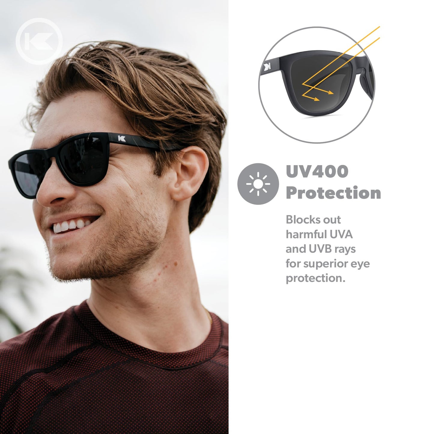 Knockaround Square Polarized Sunglasses for Men & Women - UV400 Protection
