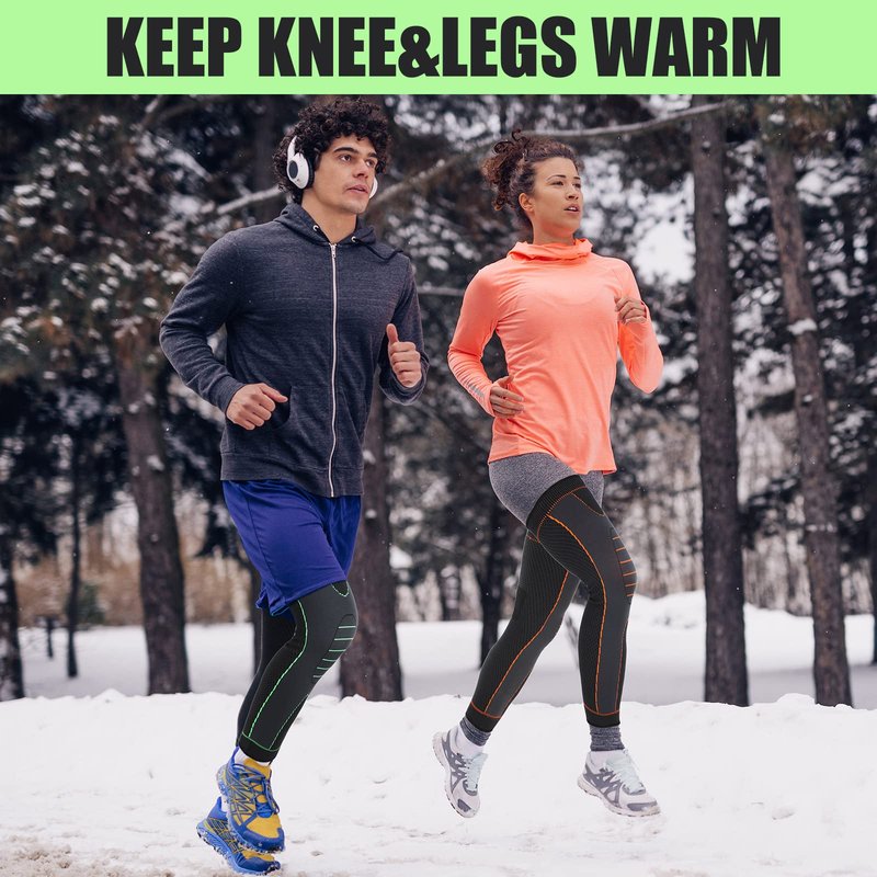 6 Pcs Long Compression Full Leg Sleeves Full Compression Knee Sleeves Braces Support for Men Women Arthritis Joint Pain Relief Reduce Varicose Veins and Swelling Cycling Sport