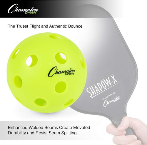 Champion Sports Roto Molded Pickleball Ball Set - Durable Outdoor Balls for All Skill Levels