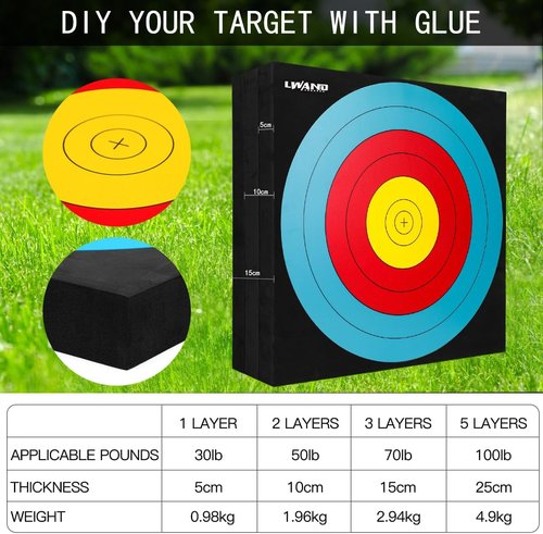 LWANO 20'' High-Density Foam Archery Target - Ideal for Backyard Practice & Training