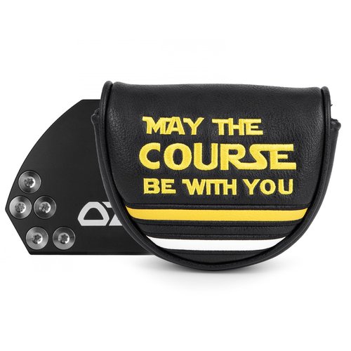 Golf Headcovers Golf Club Head Covers Elegant Embroidery Premium Leather Driver Headcovers May The Course Be with You Fairway Wood Head Cover Hybrid Covers Putter Covers (for OZ1 Mallet Putter(1pcs))