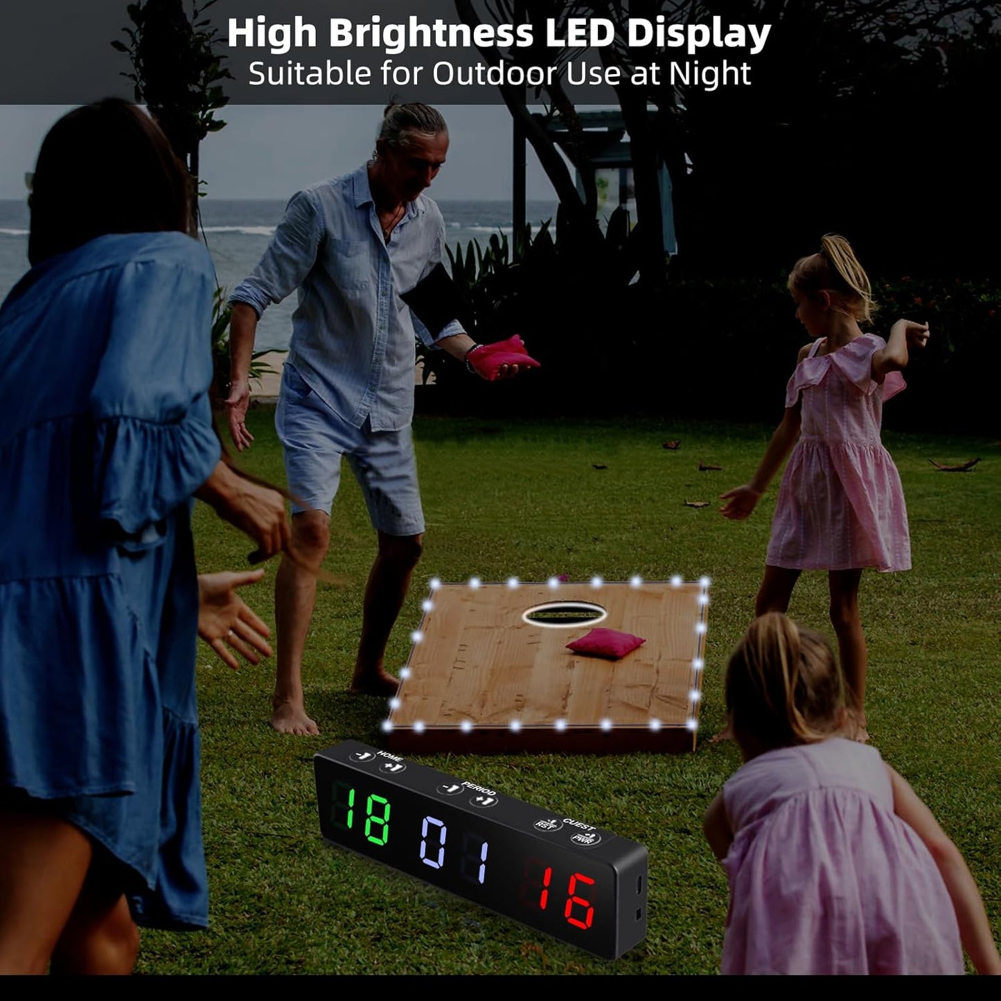 PELLOR Mini Digital Scoreboard - Portable Magnetic Electronic Display with Rechargeable Battery for Indoor & Outdoor Games
