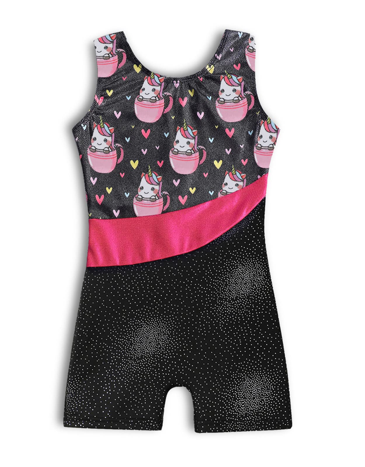 XiaoMoSha Gymnastics Leotards for Girls Dance Biketards Outfit with Sparkles Fansy Unicorn Butterfly