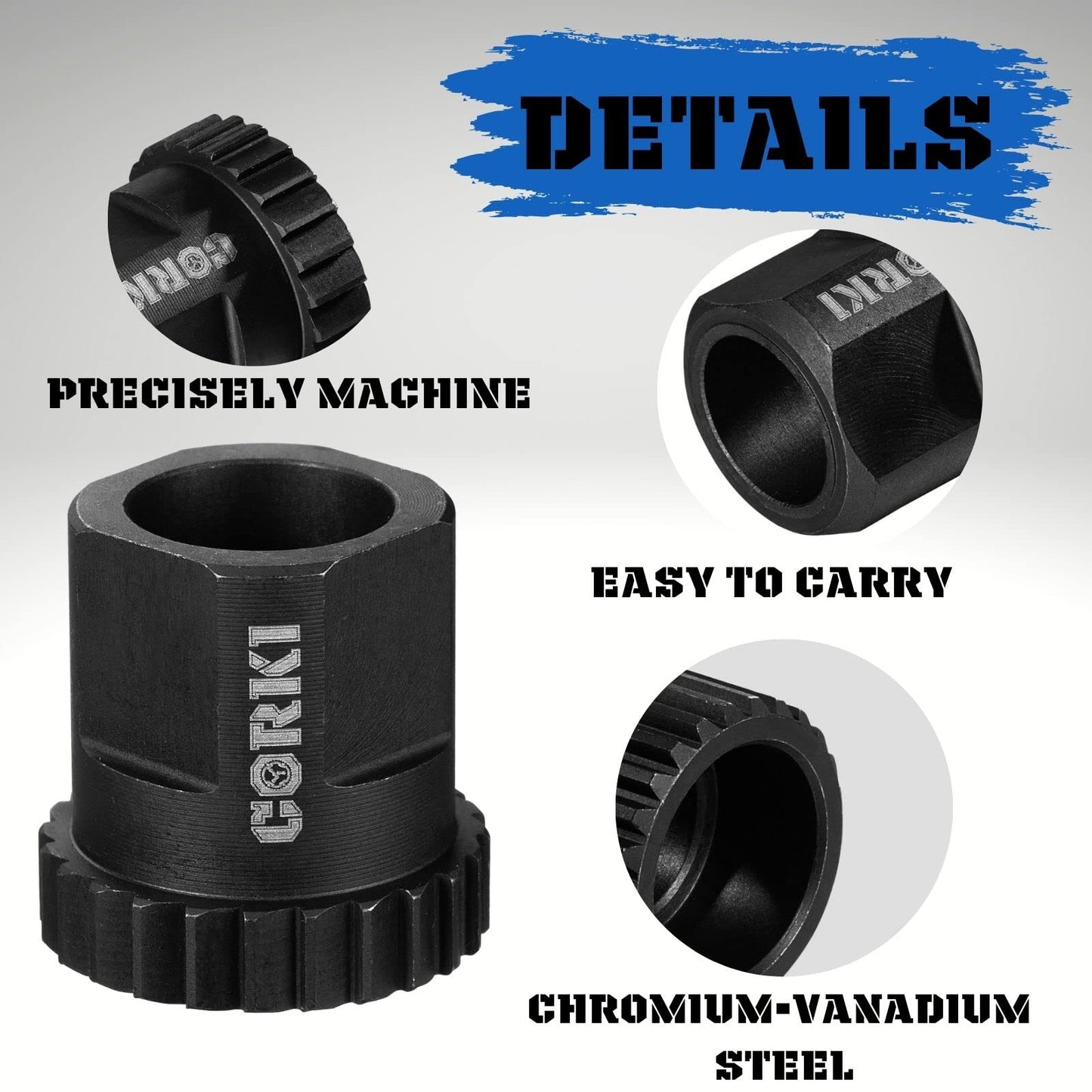 corki Cycles Bike Ring Nut Repair Tool, Lock Ring Nut Remover 24 Teeth Chrome Steel Rear Hub Lock Ring Nut Remover Installation Tool for DT Swiss 3 Pawl DT Swiss Ratchet Removal Hub Tools