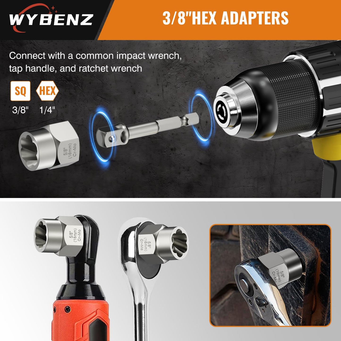 15 PCS Bolt Extractor Set, 3/8" Drive Impact Bolt & Lug Nut Remover Socket Tool Kit, Stripped Bolt Extractor Socket Set For Broken,Damaged, Frozen, Studs, Rusted, Rounded-Off Bolts, Nuts & Screws