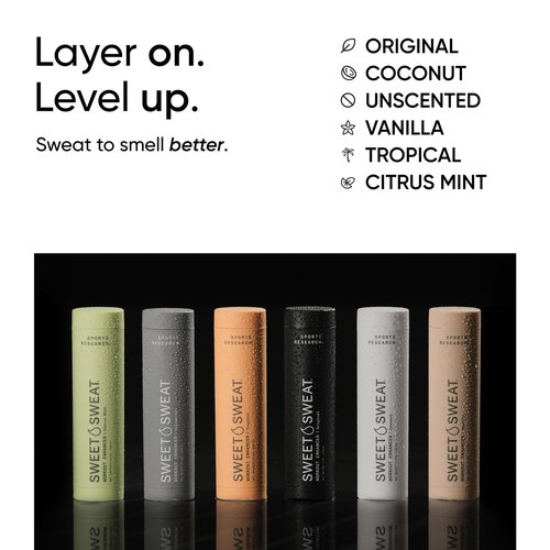 Sports Research Sweet Sweat Workout Enhancer Roll-On Gel Stick - Sweat Harder and Faster, Helps Promote Water Weight Loss, Use with Sweet Sweat Waist Trimmer