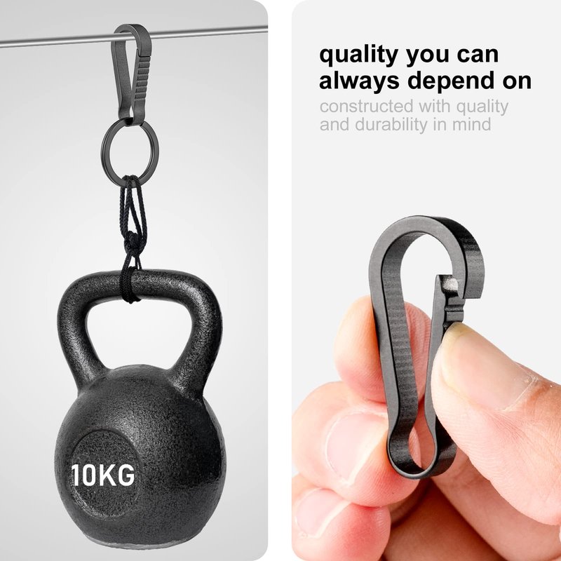 TISUR Titanium Key Ring Hooks, Small Carabiner Keychain clip,Mini Snap Keyring Key Organizer Key chain for Purse Backpacks Pants