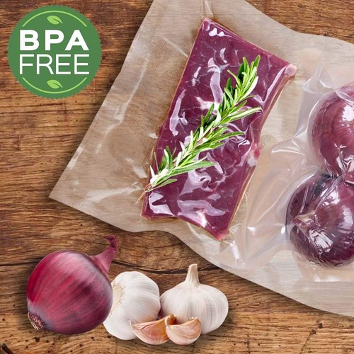 MakMeFre Vacuum Sealer Bags - 8 Pack (4 Rolls of 8"x20' & 4 Rolls of 11"x20') | BPA Free, Puncture Resistant, Ideal for Sous Vide Cooking