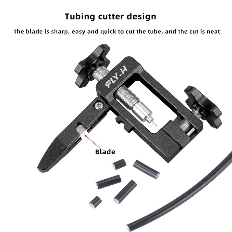FLY_H Bicycle Brake Hydraulic Hose Fitting Insert Tool,Bike Hydraulic Needle Driver Insertion Tool,Brake Lines Tubing Entry Device,MTB Road Bike Olive Head Press in Hydraulic Brake Lines Cutting Tools