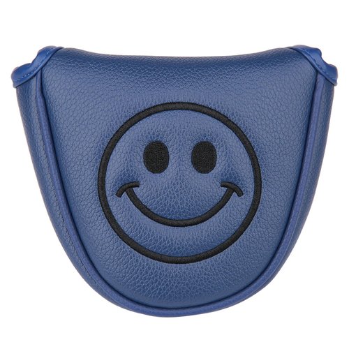 Golf Club Mallet Putter Head Cover Soft Leather with Embroidery Magnetic Closure (Blue)
