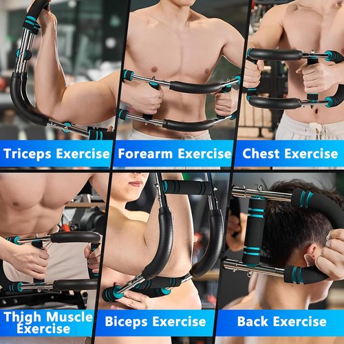 Twister Arm Trainer, 60-100lb Adjustable Power Spring Workout Bar, Arm Trainer for Men/Women, Portable Detachable Design for Home Gym, Arm Chest and Shoulder Muscle Strength Exerciser Training