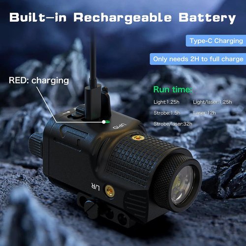**Skiennix Pistol Laser Light Combo - 800 Lumens Green Laser Beam & Tactical Flashlight for Glock & Rifle**
