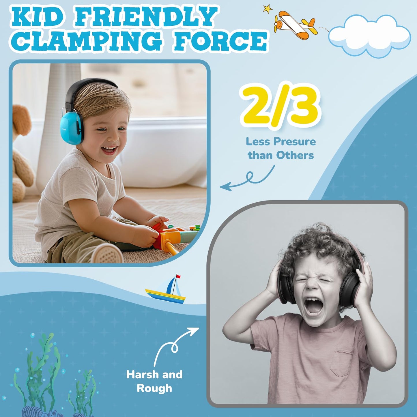 Cowyawn Noise Cancelling Headphones for Kids,SNR 29dB Kids Ear Protection Safety Noise Reduction Ear Muffs for Autism Sensory & Concentration Aid,Ear Hearing Protection for Fireworks/Event/Monster Jam