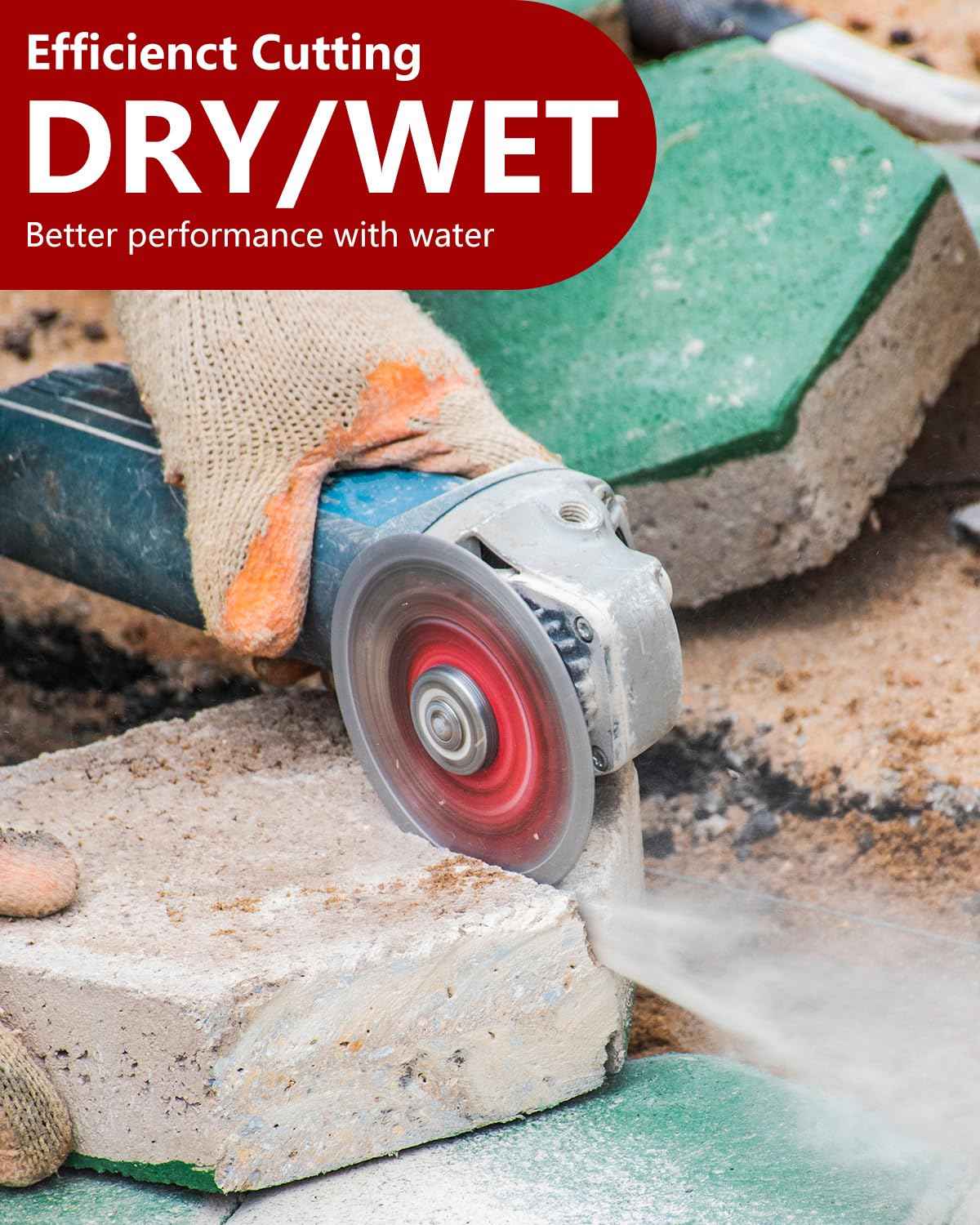 ZORUNNA 5Pcs Diamond Saw Blades, 4" Diamond Blade for Angle Grinder, Chip-Free Cutting Tile Grinder Blade Dry and Wet Cut for Porcelain Ceramic Granite Marble.