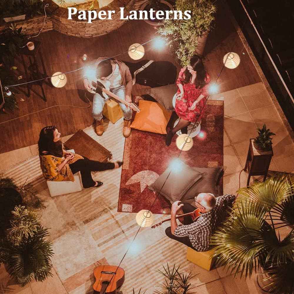 6" White Round Paper Lanterns, JRing 24pcs White Chinese Japanese Mini Paper Ball Lanterns for Weddings, Parties & Home Decor (24Pack)