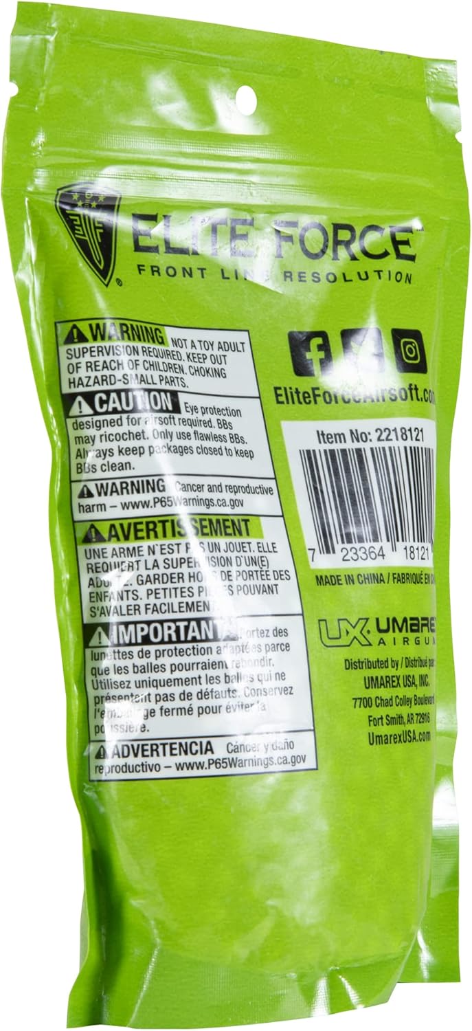 Umarex Elite Force Premium Biodegradable 6mm Airsoft BBs - Eco-Friendly & High Performance