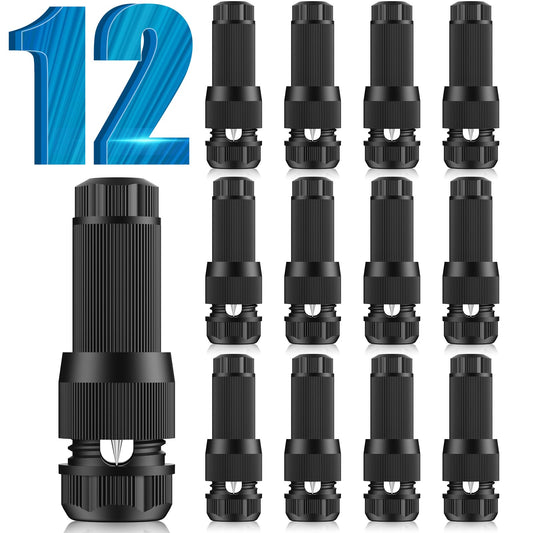 Hyjuan Low Voltage Wire Connectors - Outdoor LED Landscape Lighting Connector 12-18 Gauge Waterproof Landscape Lights Connector for Outside Path Light Deck Light Yard Light Backyard Lighting (12 Pack)