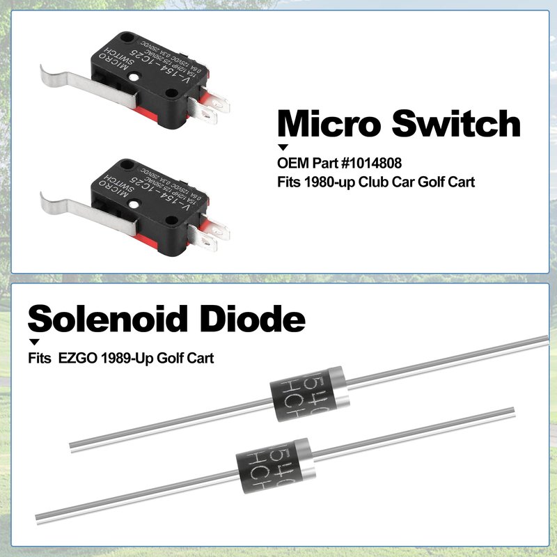 4 Terminate 36V Ezgo Solenoid Kit for 1989-Up Golf Cart Replaces 20468G-Includes Solenoid Diode,Micro Switch Speed Forwarder Reverser