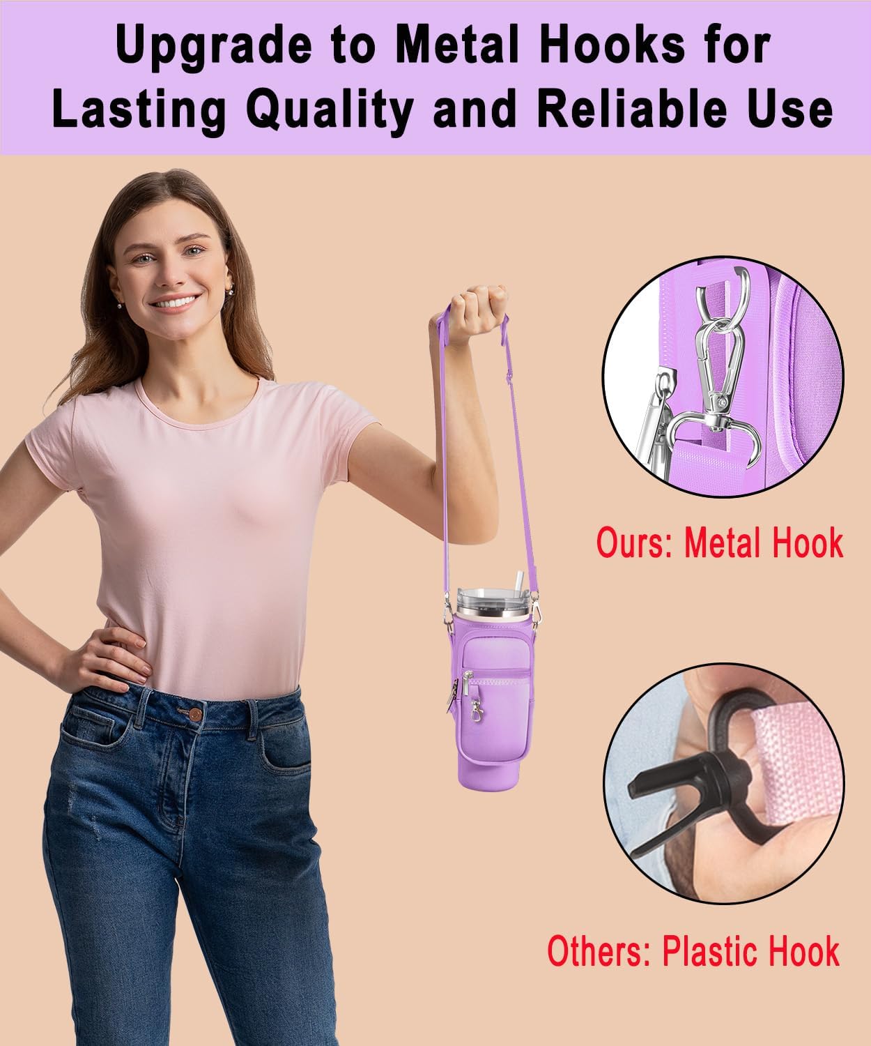 Simple Modern Carrier Bag for Stanley 40 oz Tumbler - Adjustable Phone Pocket & Sling Sleeve Holder
