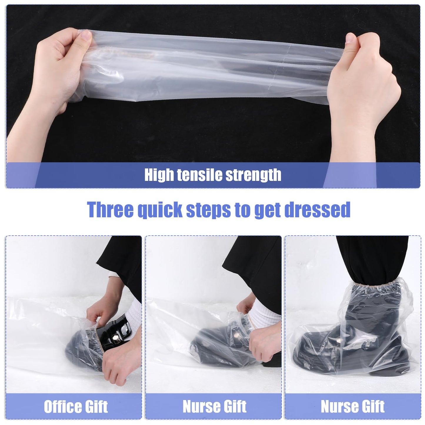 10 Pairs Children's Boot Covers, 30 * 28 cm, Disposable Non-Slip Shoe Covers, Thickened Waterproof Plastic Boot and Shoe Cover for Children (Transparent)