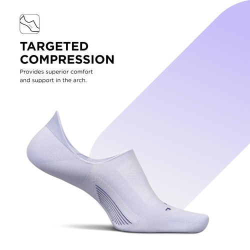 Feetures Elite Ultra Light Invisible Socks - Anti-Slip Sport Sock Liner with Targeted Compression - Lilatech, M (1 Pair)