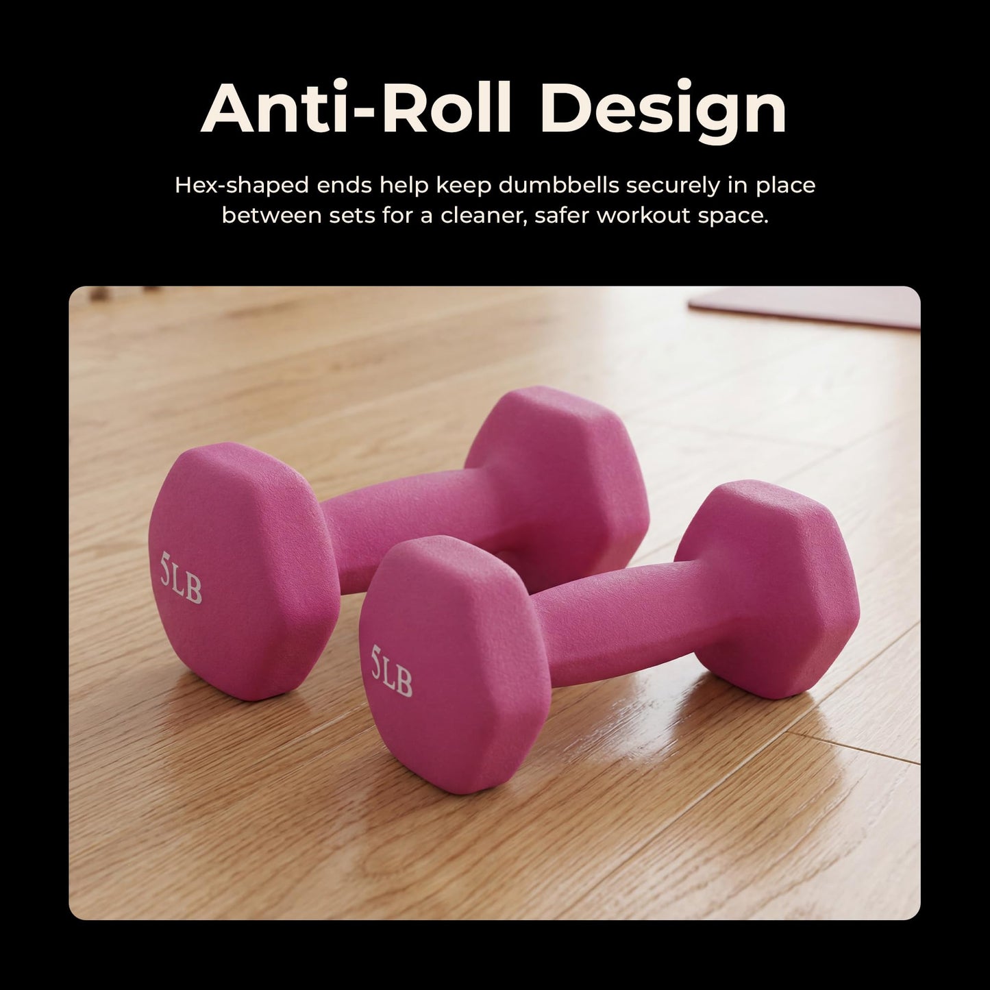 Sunny Health & Fitness Neoprene Dumbbell - 5 Lbs - Pair