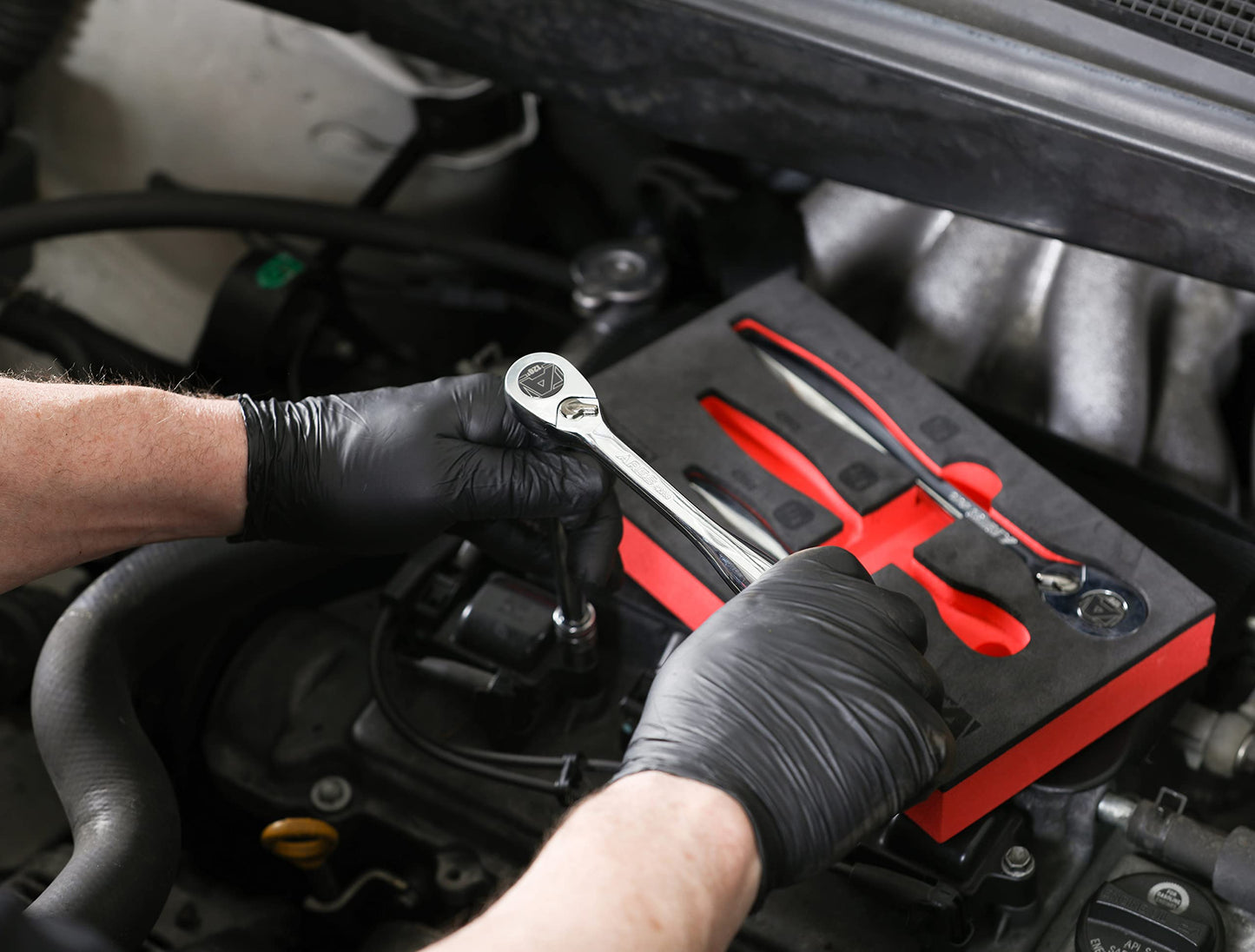 ARES 42067 – 120 Tooth Ratchet Set – 1/4-Inch, 3/8-Inch, and 1/2-Inch Drive - 3 Degree Swing Arc – Reversible Ratcheting Mechanism - Ergonomic Handle and Professional Gear Structure