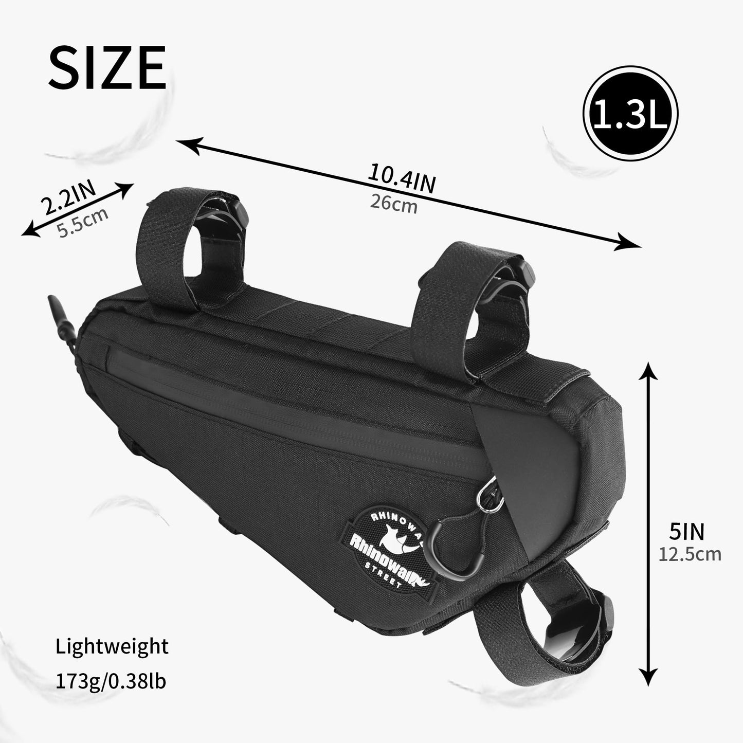 Kinpit Bike Frame Bag Cycling Triangle Bike Bag Water Resistant Bicycle Frame Bag Under Top Tube Bag Pouch for Mountain Gravel MTB Road Bike Accessories, Black