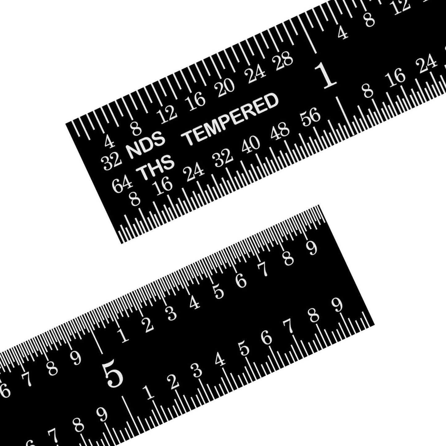 PEC Tools Stainless Steel Ruler Set(6"+12"), High-Contrast Machinist Ruler with Markings 1/32", 1/64", 1/50" and 1/100", Made in USA