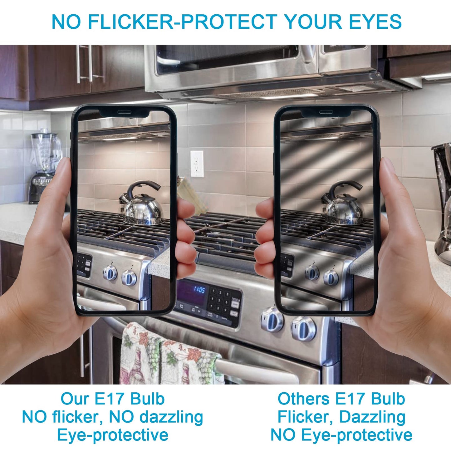 E17 LED Bulb Dimmable,30W-40W Incandescent Equivalent,Natural White 4000K,Fit for LG Whirlpool Frigidaire Kenmore GE Over The Range Microwave,125V 3W 360Lumens,Repalces 6912W1Z004B,8206232A,2Pcs