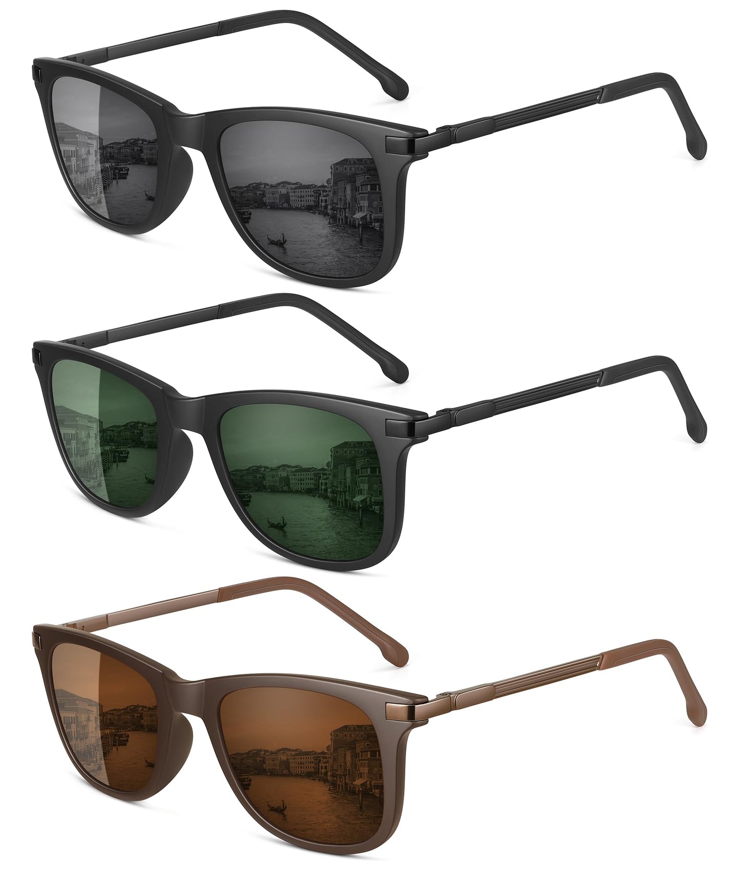 MEETSUN Small Polarized Sunglasses for Men Classic Retro Square Frame UV Protection Sunglasses for Fishing Driving