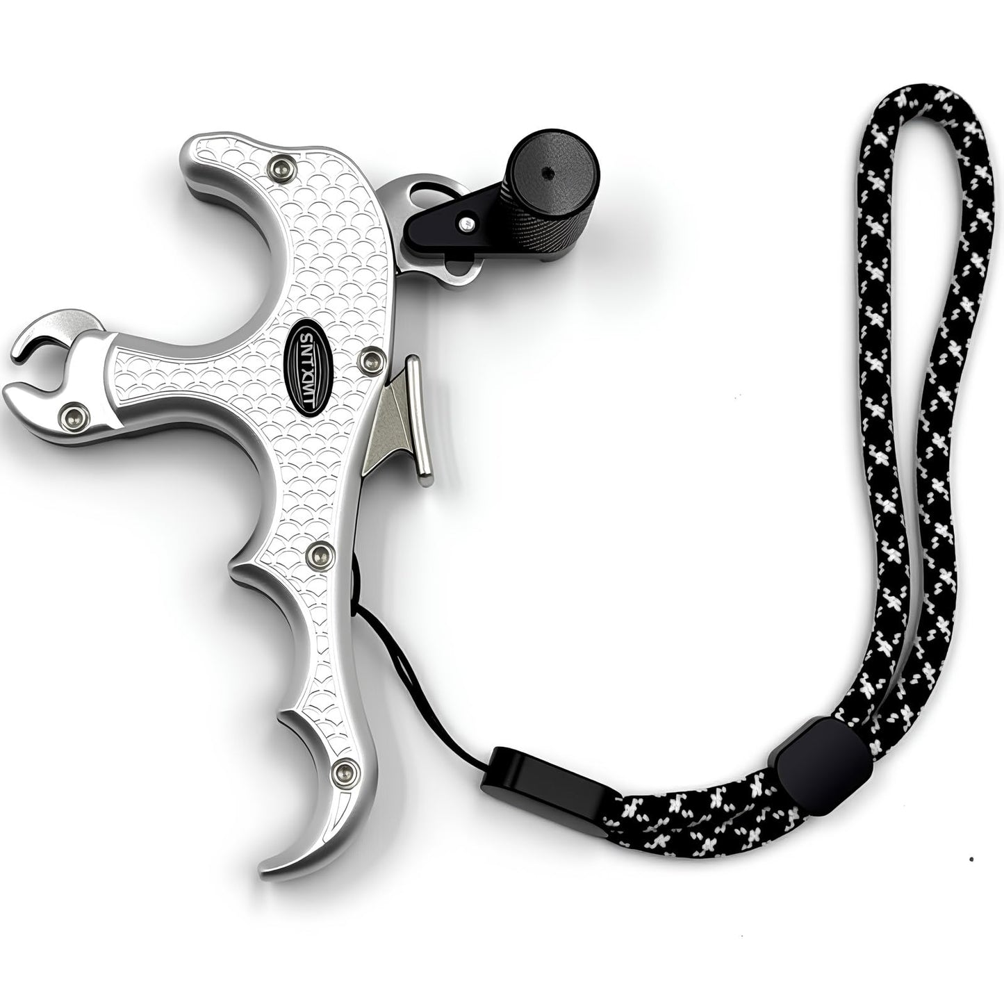 sntxmy Bow Release for Compound Bow, Archery Release Trigger, Compound Bow Release, Thumb Release. (4 Finger Bow Release, Silvery)