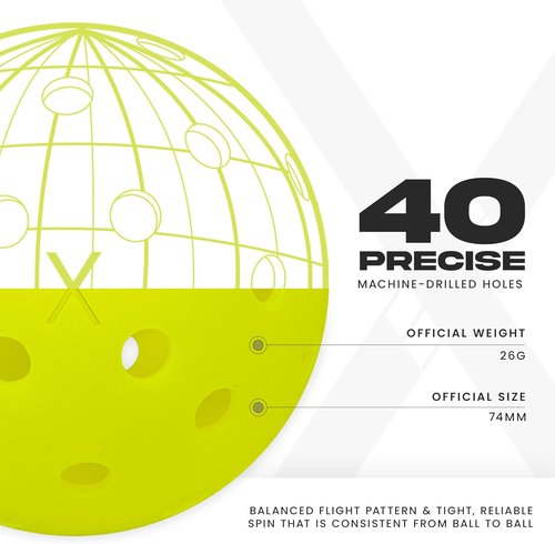 Franklin Sports X-40 Outdoor Pickleballs - Official USA Pickleball Ball | Regulation Size for Tournaments