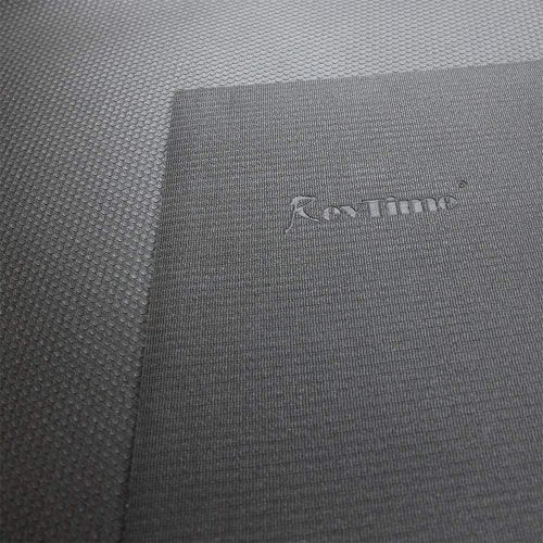 RevTime Large Exercise Mat 6 x 4 feet (72" x 48" x 1/4") 6 mm Thick & High Density Mat for Home Cardio and Yoga Workouts, Durable Gym Floor, Black