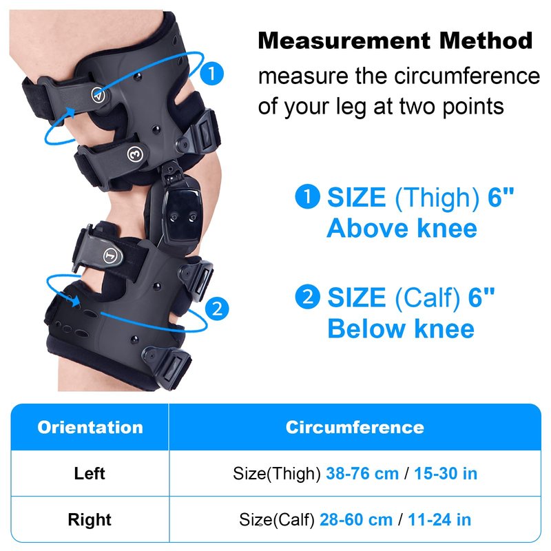 RISURRY OA Unloader Knee Brace- Unloader Knee Brace for Osteoarthritis, Arthritis Pain, Cartilage Repair, Bone on Bone Knee Joint Pain, Lateral Degeneration Knee Support (Black Right)