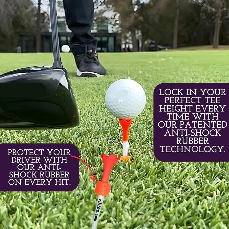 VIKTEE Premium Golf Tees 20 Pack – Patented Anti-Shock Rubber & Latex Coated for Extreme Durability – Includes Multi-Functional Divot Tool & Collectible Ball Marker – Eco-Friendly & Biodegradable