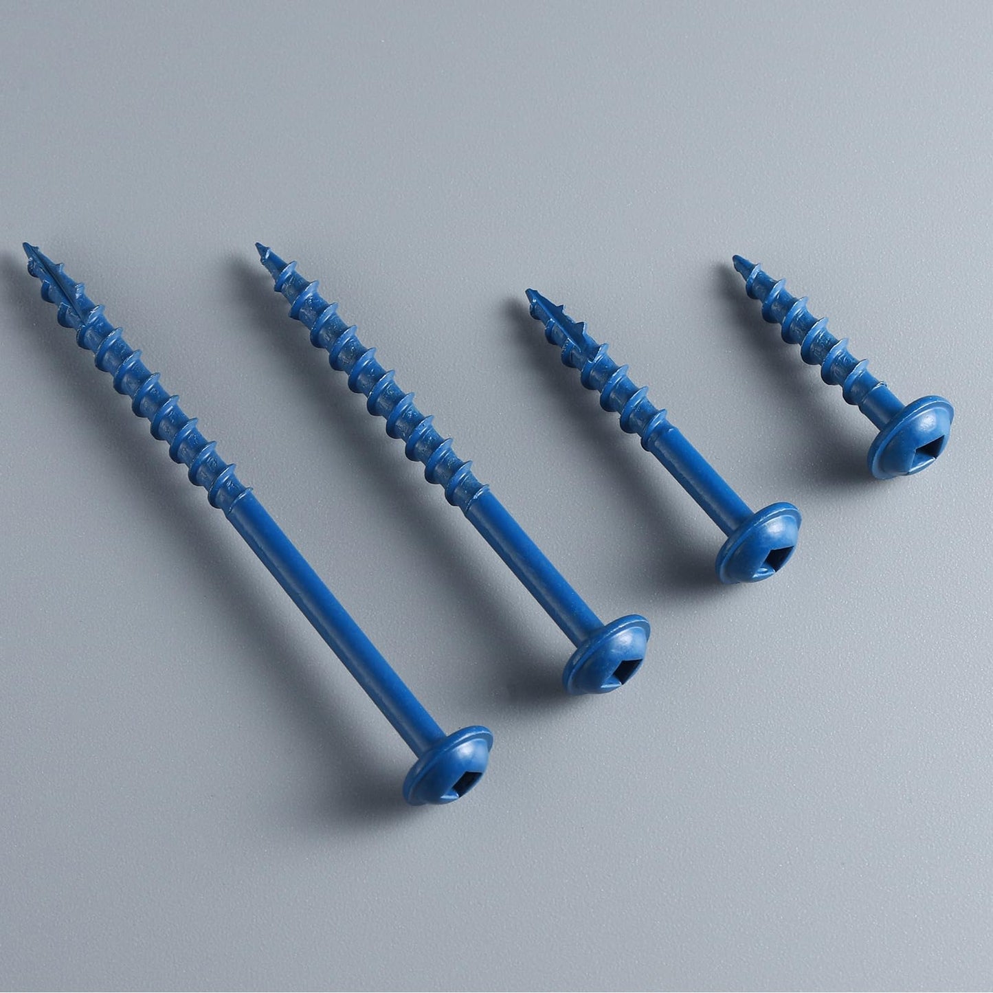 BNUOK Pocket Hole Screws 1 1/4 Inch, 150Pcs, Anti-Rust Blue Coated Pocket Screws #8 x 1-1/4", Exterior Wood Screws, Coarse Thread, Washer Head Square Drive, Self-Tapping Tip, with Drive Bit