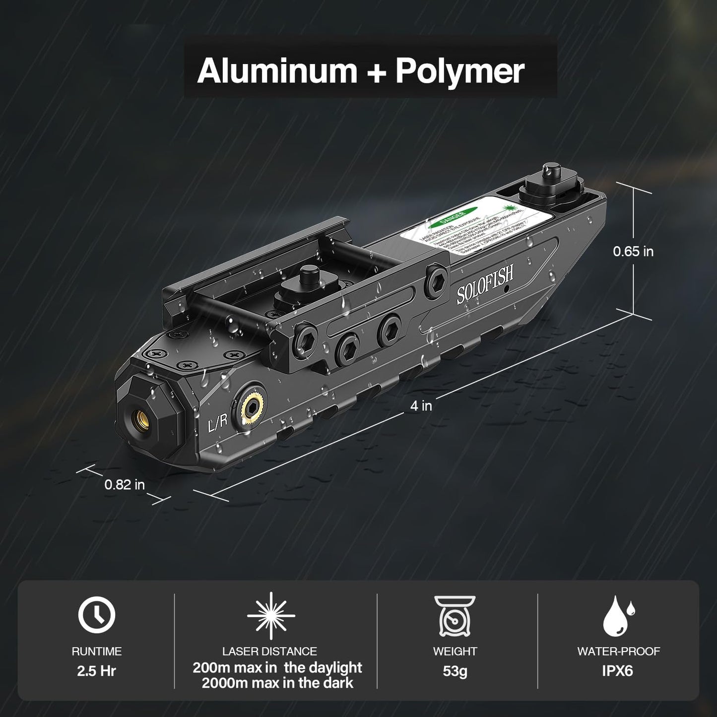 SOLOFISH Green Laser Sight with Strobe/Momentary Function for Rifle