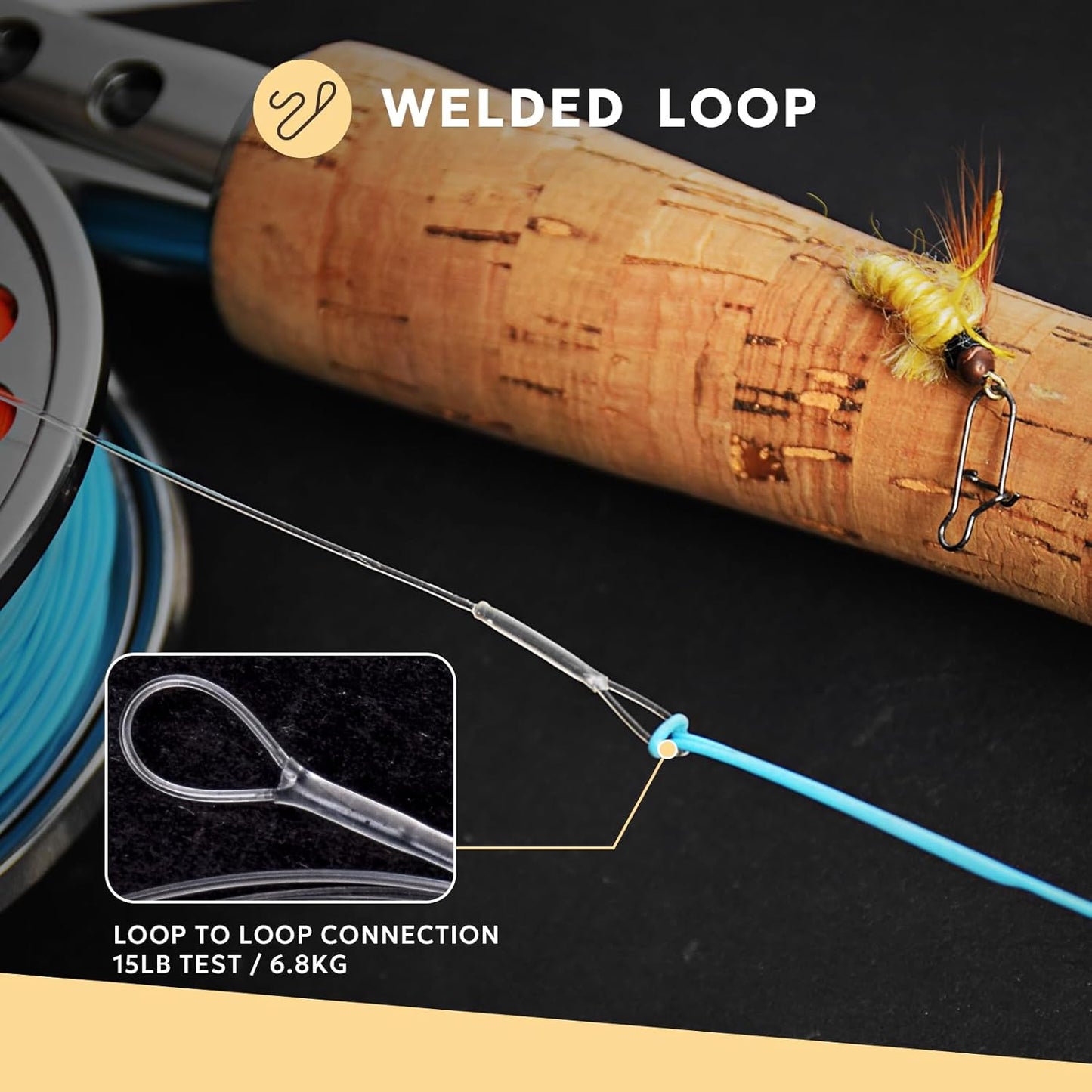 SF Pre-Tied Loop Fly Fishing Leader - Tapered Nylon for Freshwater & Saltwater | 7.5FT to 15FT Options