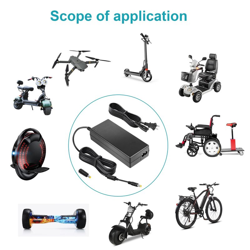 42V 2A Charger for Electric Scooter 36V 10S Lithium-ion Battery Pack Compatible with Hiboy S2 Pro, S2 Lite, S2 GOTRAX GXL V2, G2, G3, G4, Apex, Glider, XR Elite, XR Ultra 5.5 * 2.5mm